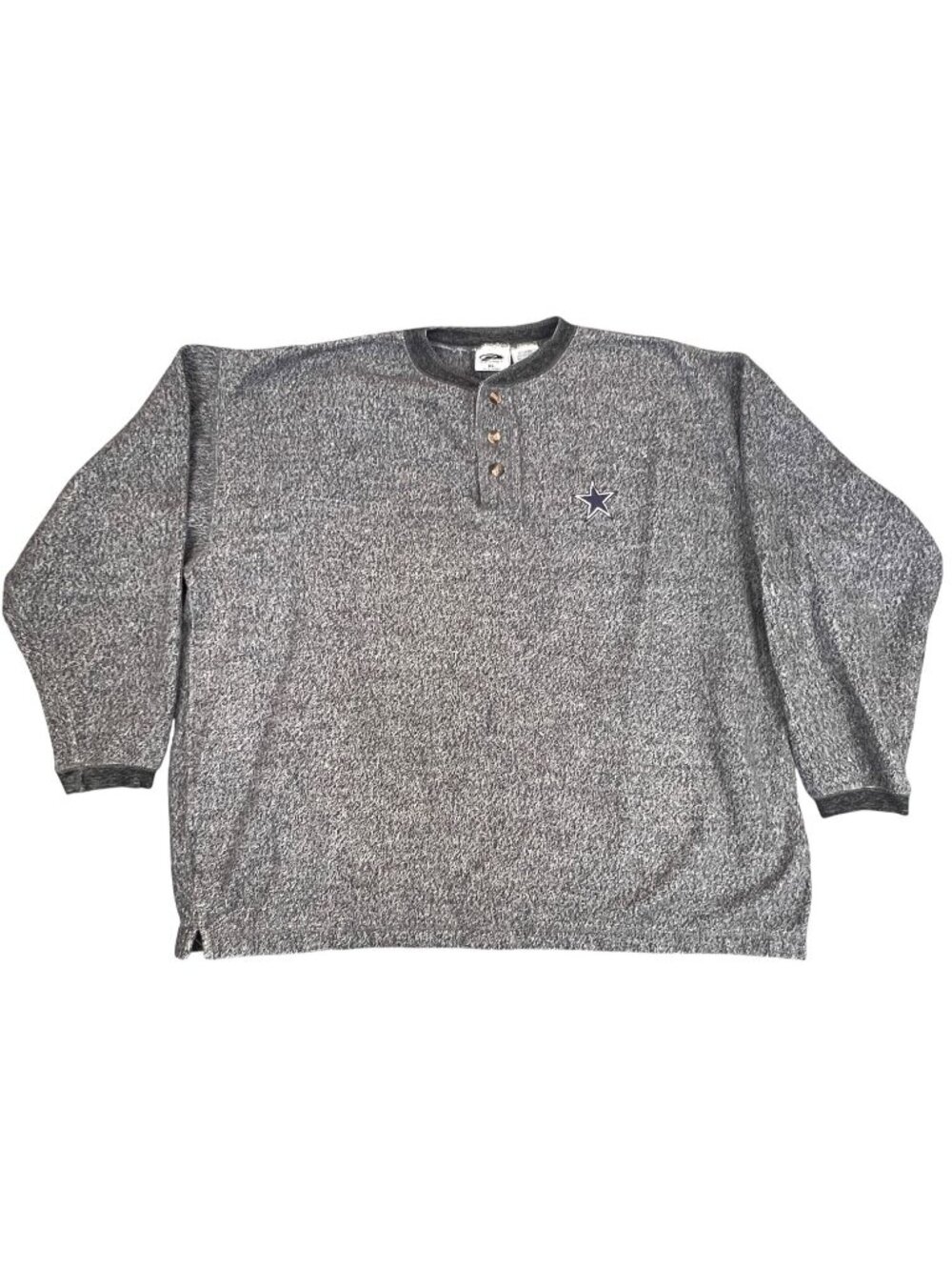 Dallas Cowboys Mens XL Sweater Gray NFL Football Pullover Henley L/S The Edge